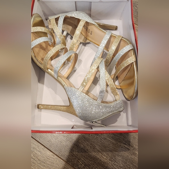 Guess Silver Multi Texture Heels - Picture 2 of 6